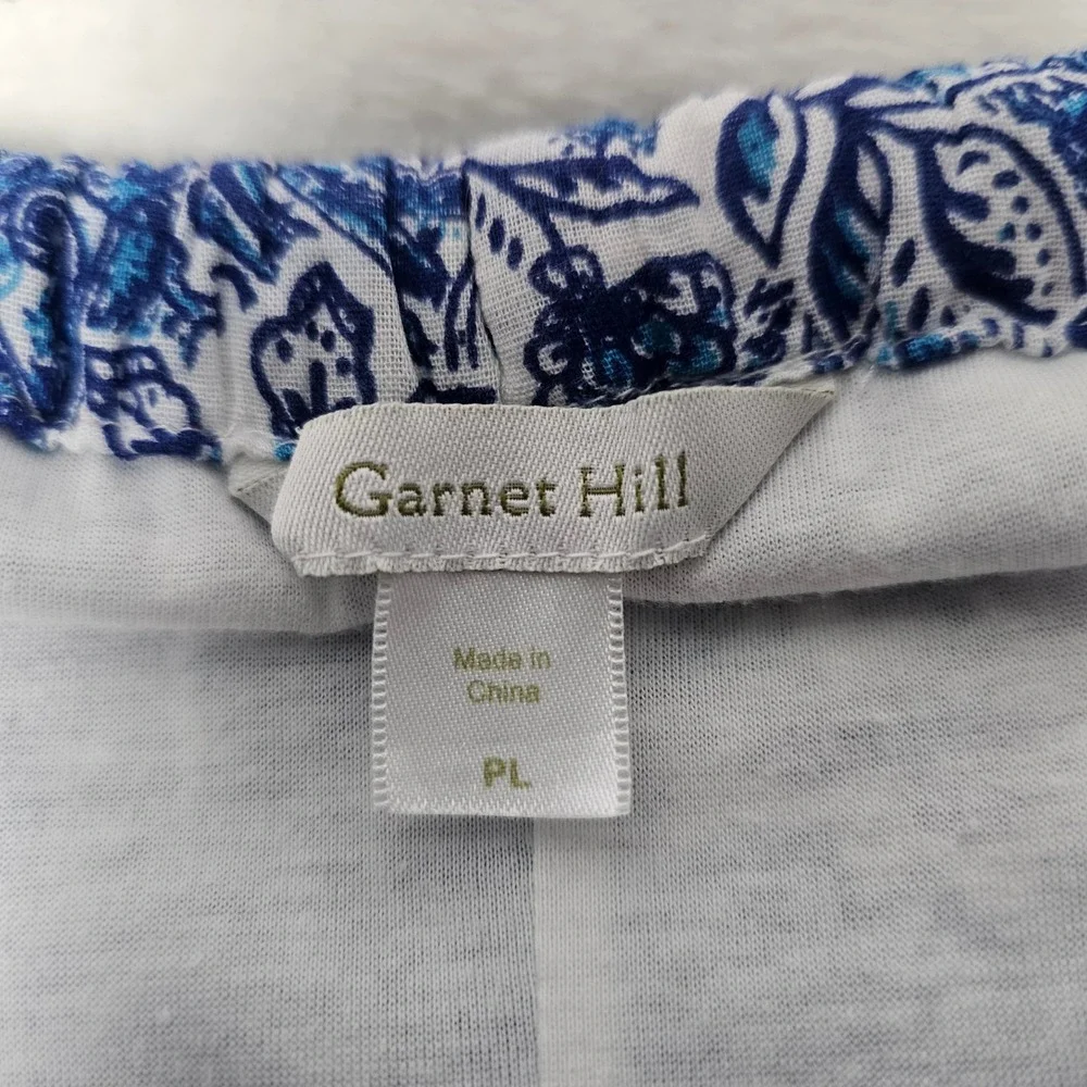Garnet Hill Maxi Dress Womens PL Blue White Coastal Nautical Rope Strap Cotton - Picture 7 of 11